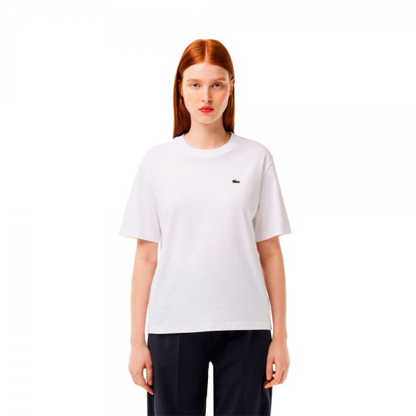 Lacoste T-shirts hauts et polos Blanc - T-SHIRT COUPE RELAX EN TRICOT DE COTON PIMA LGER - 36 - Ref 54 €