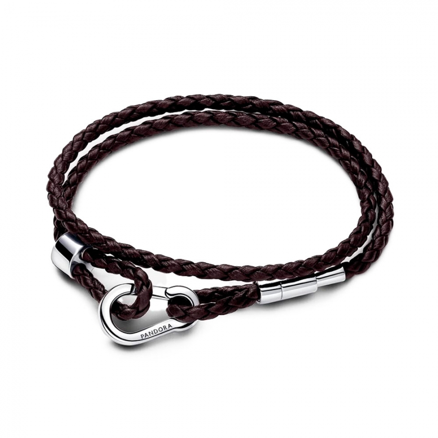 pandora-moments-armband-aus-braunem-doppelgeflochtenen-leder-593338c01 pandora-moments-armband-aus-braunem-doppelgeflochtenen-leder-593338c01