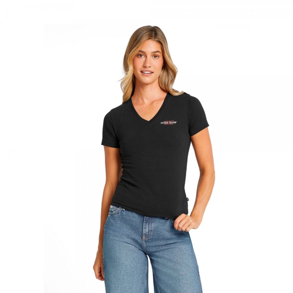 Guess T-shirts hauts et polos Noir - T-SHIRT MINI COL V AMERICAN TRADITION - L - Ref 32 €