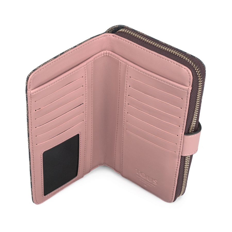 mediana-billetera-kaos-icon-multi-negro-rosa mediana-billetera-kaos-icon-multi-negro-rosa