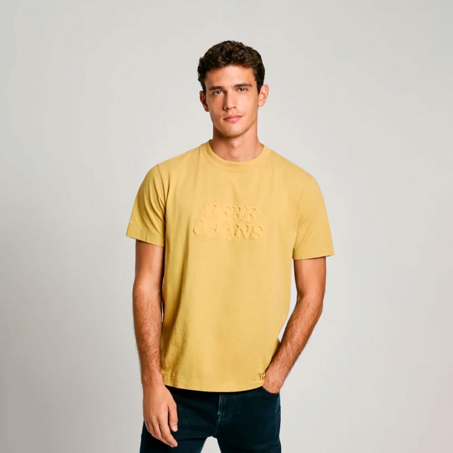 t-shirt-con-logo-in-rilievo-fit-regolare t-shirt-con-logo-in-rilievo-fit-regolare
