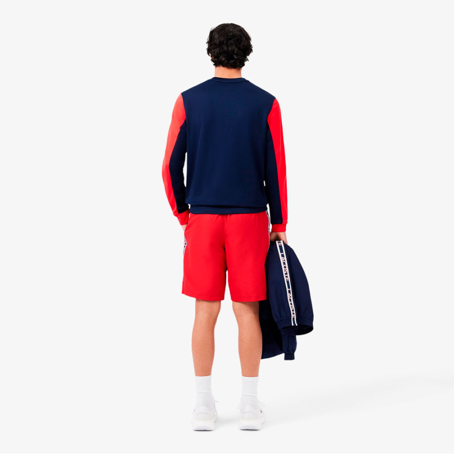 striped-shorts-with-sports-logo striped-shorts-with-sports-logo