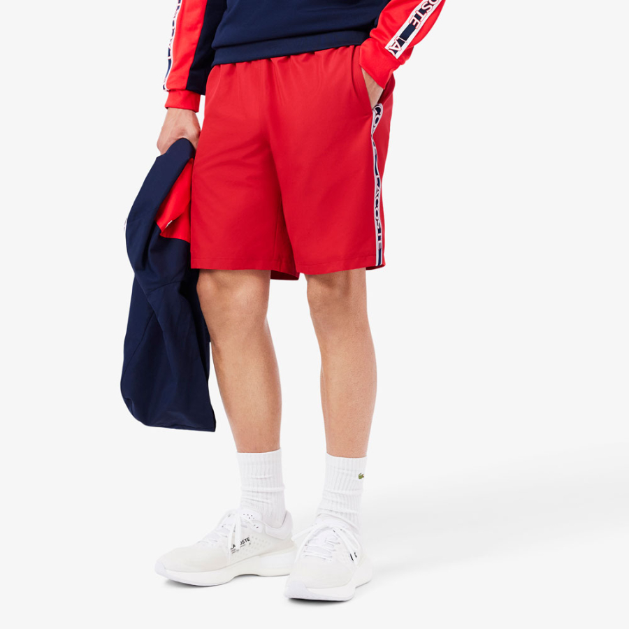 striped-shorts-with-sports-logo striped-shorts-with-sports-logo