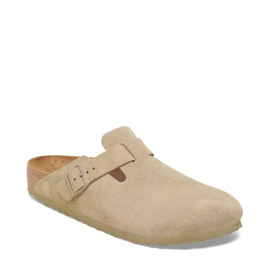 zoccolo-boston-scamosciato-color-kaki-sbiadito-da-donna-birkenstock zoccolo-boston-scamosciato-color-kaki-sbiadito-da-donna-birkenstock