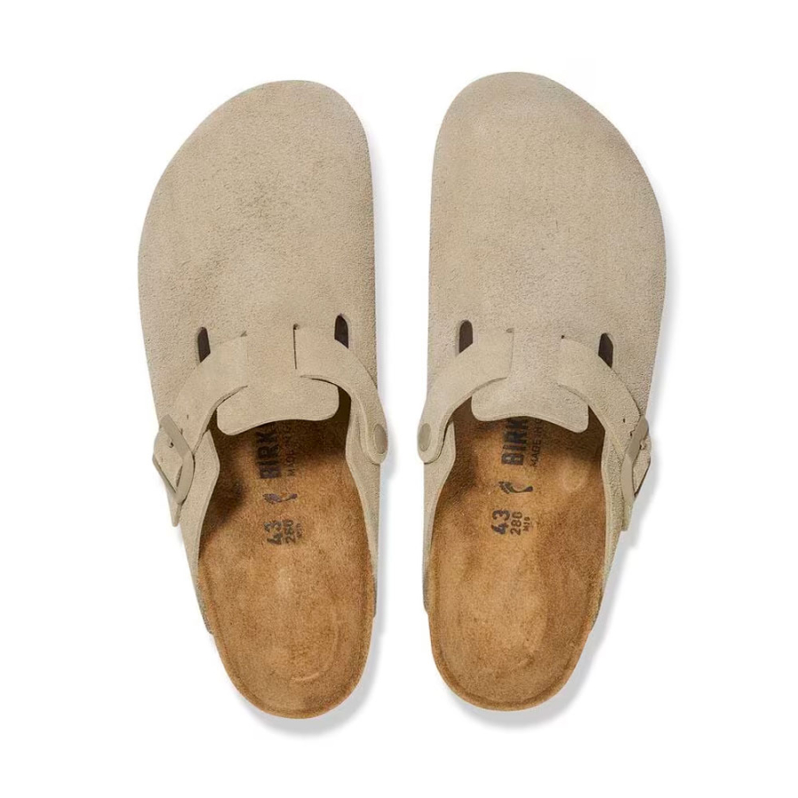 zoccolo-boston-scamosciato-color-kaki-sbiadito-da-donna-birkenstock zoccolo-boston-scamosciato-color-kaki-sbiadito-da-donna-birkenstock