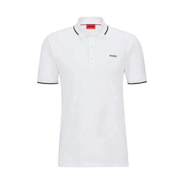 Hugo Boss Polos Blanc - POLO COUPE SLIM EN COTON STRETCH AVEC LOGO IMPRIM - S - Ref 60 €