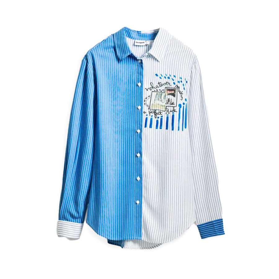 desigual-camisa-25swcw36-5002-tl-a-perfect-ride-azul desigual-camisa-25swcw36-5002-tl-a-perfect-ride-azul