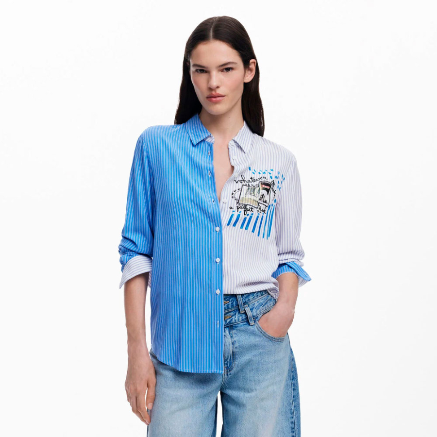 desigual-camisa-25swcw36-5002-tl-a-perfect-ride-azul desigual-camisa-25swcw36-5002-tl-a-perfect-ride-azul