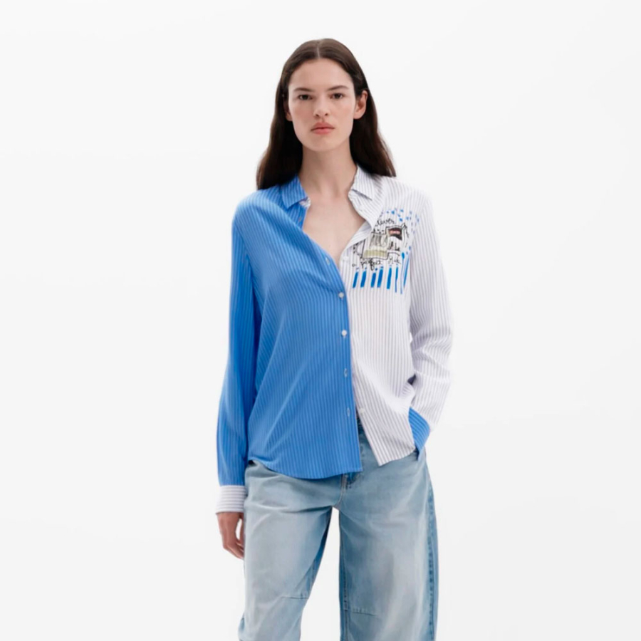desigual-camisa-25swcw36-5002-tl-a-perfect-ride-azul desigual-camisa-25swcw36-5002-tl-a-perfect-ride-azul