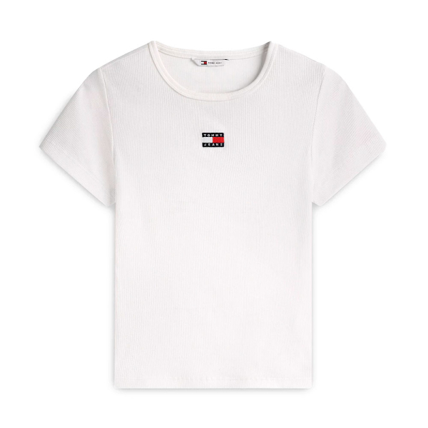 Tommy Hilfiger T-shirts hauts et polos Blanc - T-SHIRT SLIM CTEL AVEC PATCH - S - Ref 36 €