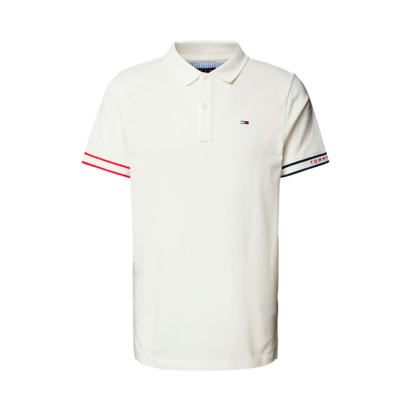 Tommy Hilfiger Polos Blanc - Polo revers slim avec drapeau - L - Ref 60 €