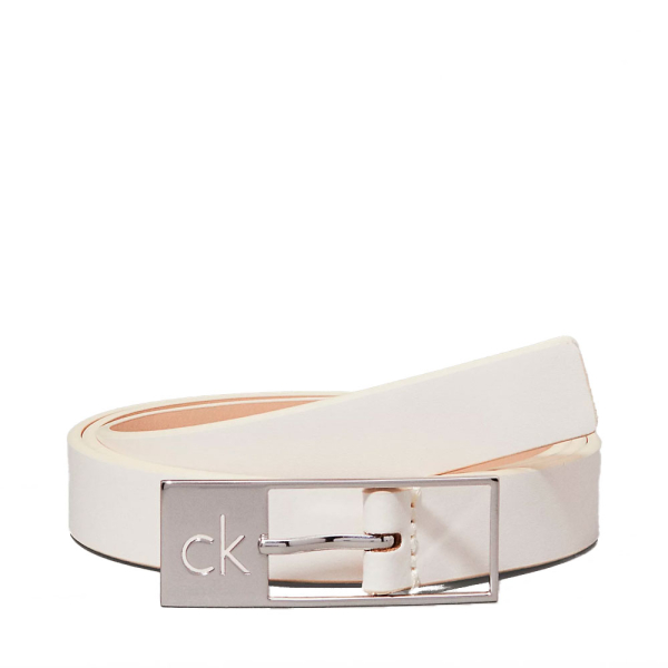 Calvin Klein CEINTURE CARRE EN CUIR - 100 Blanc- Ref 35 €