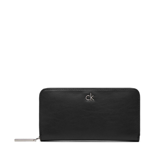 Calvin Klein RE-LOCKER GRAND PORTEFEUILLE FERMETURE CLAIR AUTOUR - U Noir- Ref 49 €