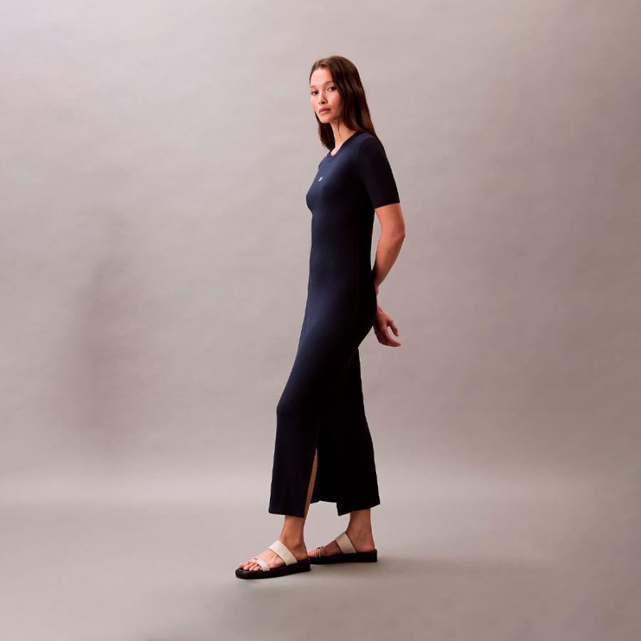 vestido-midi-de-canale-elastico-de-modal vestido-midi-de-canale-elastico-de-modal