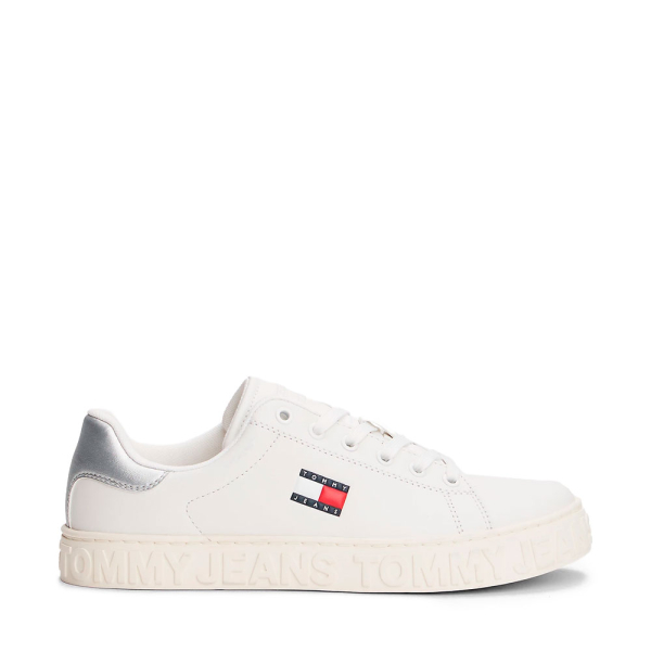 Tommy Hilfiger Baskets en cuir avec logo en relief - 36 Blanc- Ref 70 €