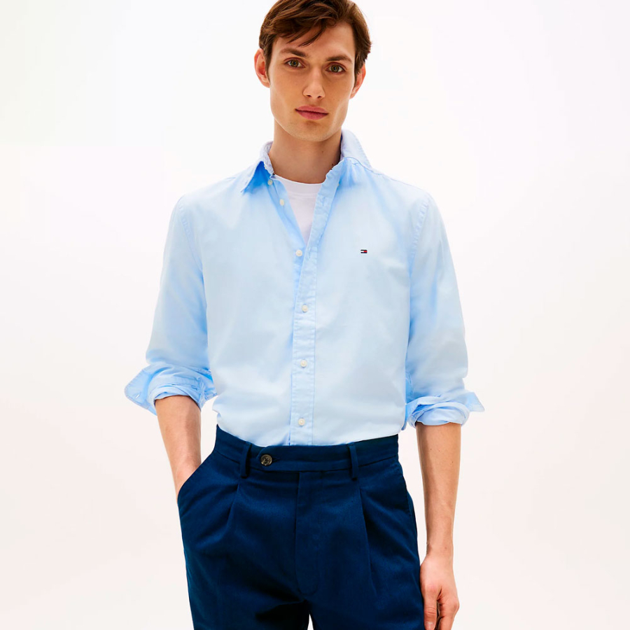 camisa-de-popeline-flexivel-com-corte-regular camisa-de-popeline-flexivel-com-corte-regular