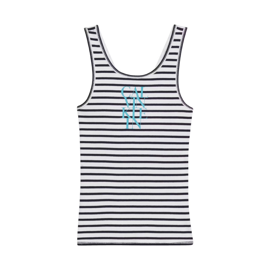 camiseta-de-tirantes-a-rayas-de-canale-con-logo-grafico camiseta-de-tirantes-a-rayas-de-canale-con-logo-grafico