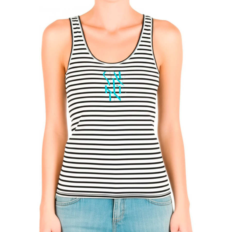 camiseta-de-tirantes-a-rayas-de-canale-con-logo-grafico camiseta-de-tirantes-a-rayas-de-canale-con-logo-grafico