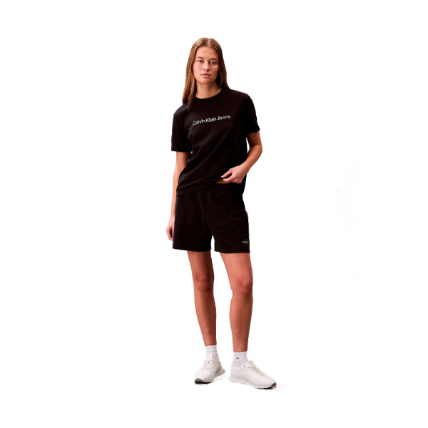 Calvin Klein Pantalons Noir - Short en molleton franais avec logo monogramme - L - Ref 46 €