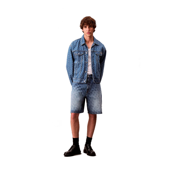 Calvin Klein Pantalons Bleu - Short logo monogramme des annes 90 - 34 - Ref 58 €