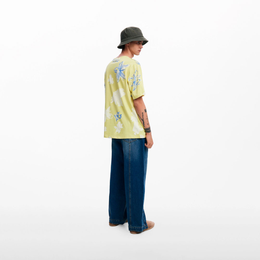 Camiseta manga corta hojas
