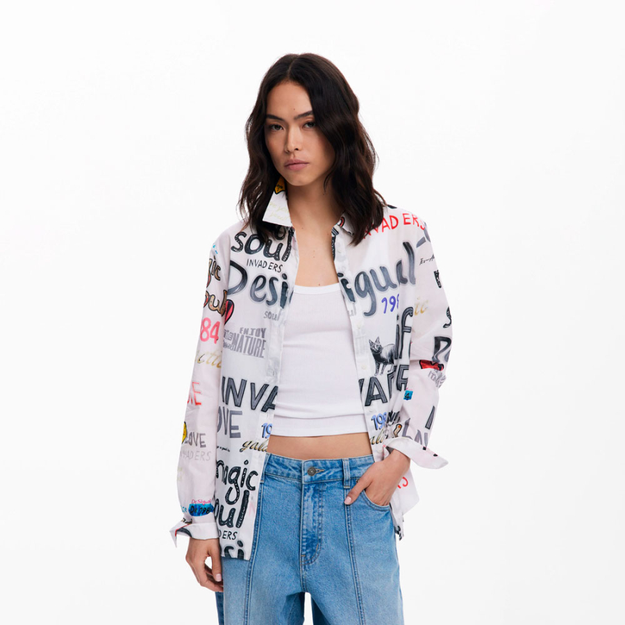 camicia-di-cotone-con-lettere camicia-di-cotone-con-lettere