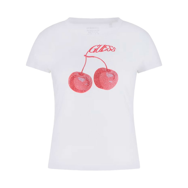 Guess T-shirts hauts et polos Blanc - T-shirt avec logo imprim sur le devant - XS - Ref 27 €