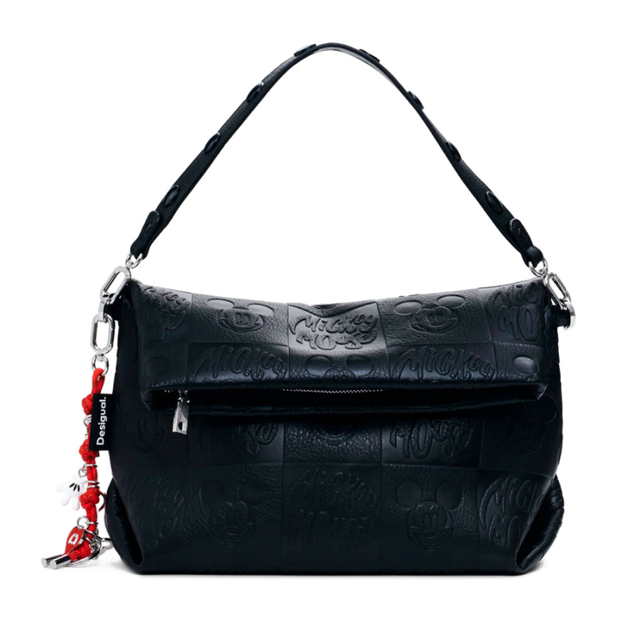 bolsa-media-com-aba-de-couro-sintetico-mickey bolsa-media-com-aba-de-couro-sintetico-mickey