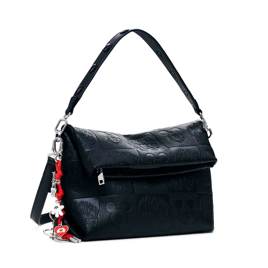 bolsa-media-com-aba-de-couro-sintetico-mickey bolsa-media-com-aba-de-couro-sintetico-mickey