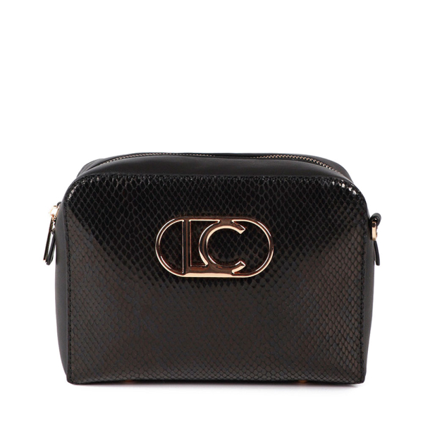 Lola Casademunt Sac bandoulire effet peau de serpent L - U Noir- Ref 72 €