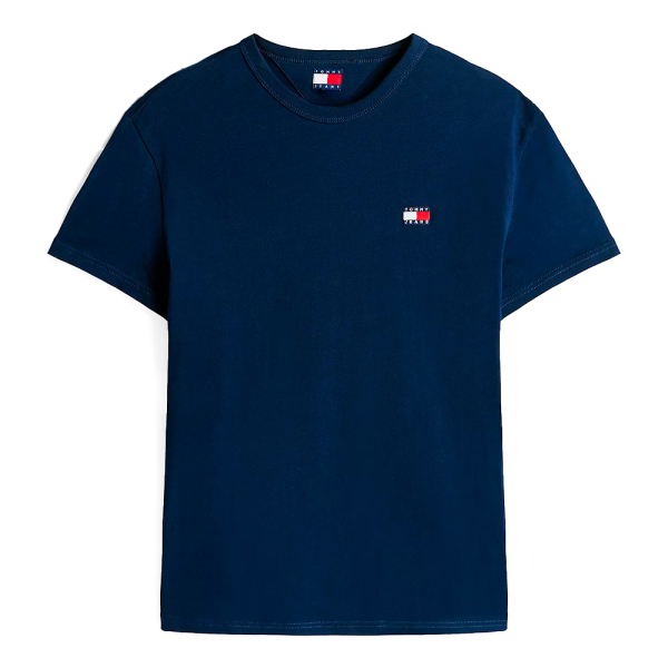 Tommy Hilfiger T-shirts Bleu marine - T-shirt col ras du cou avec patch ton sur ton - M - Ref 28 €