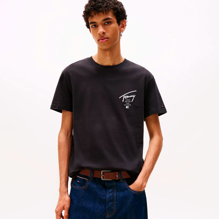 t-shirt-en-tricot-signature-avec-logo-au-dos t-shirt-en-tricot-signature-avec-logo-au-dos