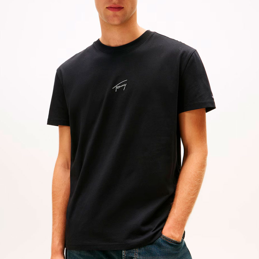 strick-t-shirt-mit-tonalem-logo