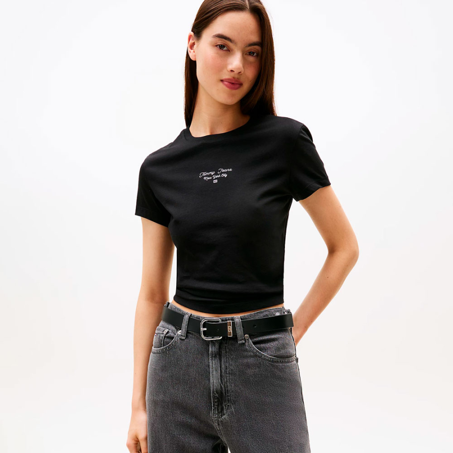 t-shirt-en-maille-slim-fit-avec-logo t-shirt-en-maille-slim-fit-avec-logo