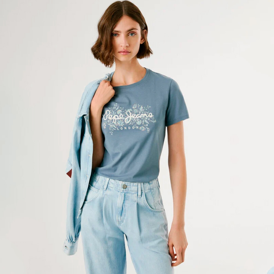 t-shirt-a-logo-imprime-floral t-shirt-a-logo-imprime-floral