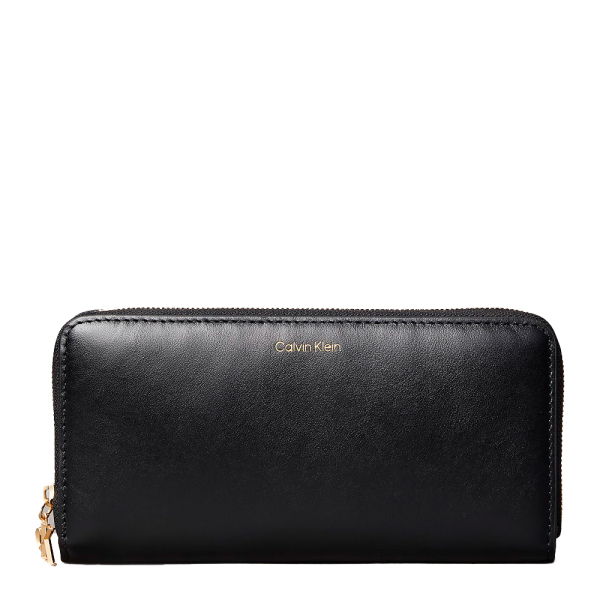 Calvin Klein Portefeuille long fermeture clair avec monogramme - U Noir- Ref 56$