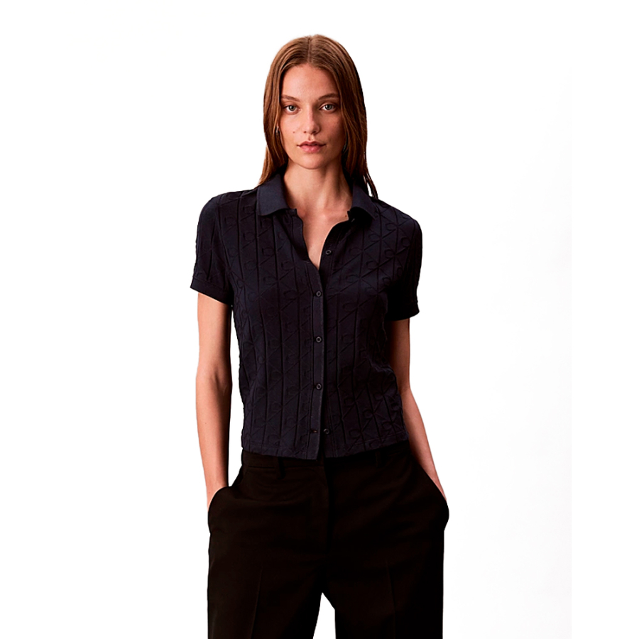 polo-jacquard-avec-logo-monogramme-all-over polo-jacquard-avec-logo-monogramme-all-over