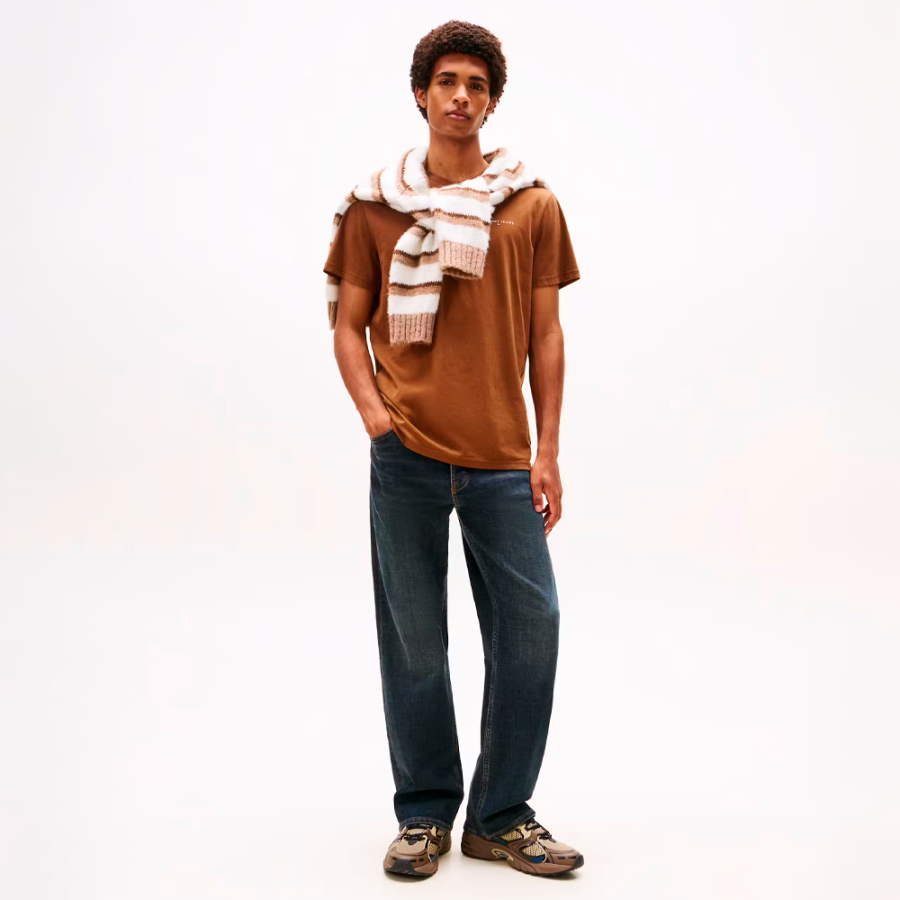 slim-t-shirt-with-linear-logo slim-t-shirt-with-linear-logo