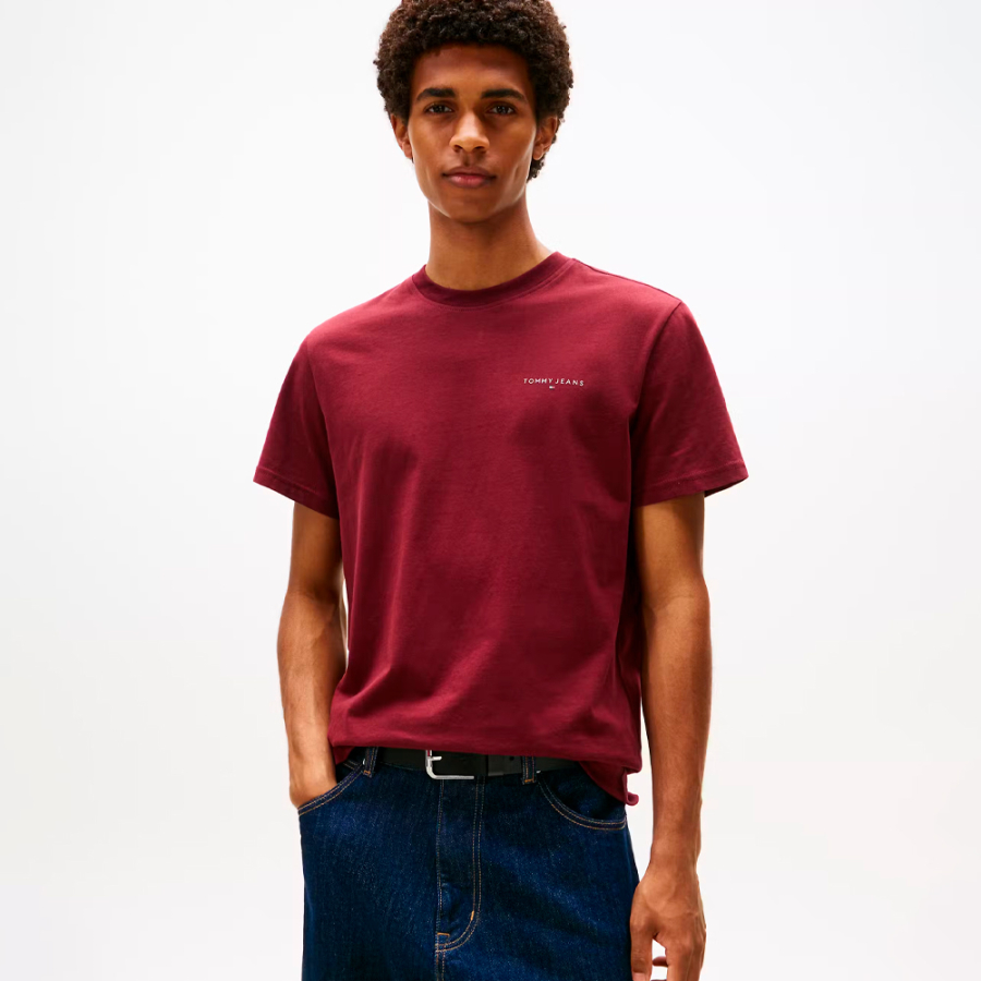 t-shirt-slim-avec-logo-lineaire t-shirt-slim-avec-logo-lineaire