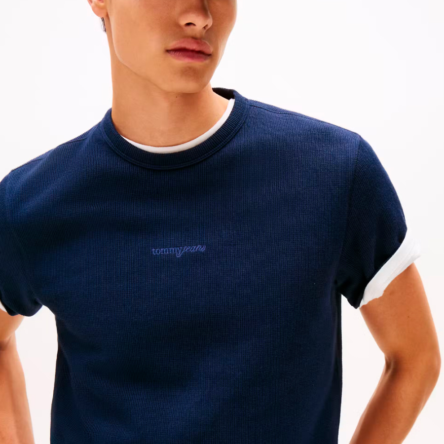 t-shirt-slim-con-scritta-waffle t-shirt-slim-con-scritta-waffle