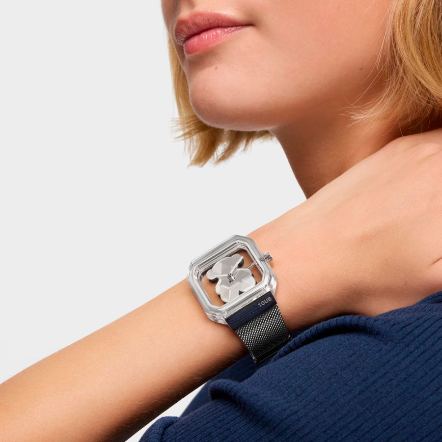 d-bear-party-analog-uhr-mit-stahlarmband