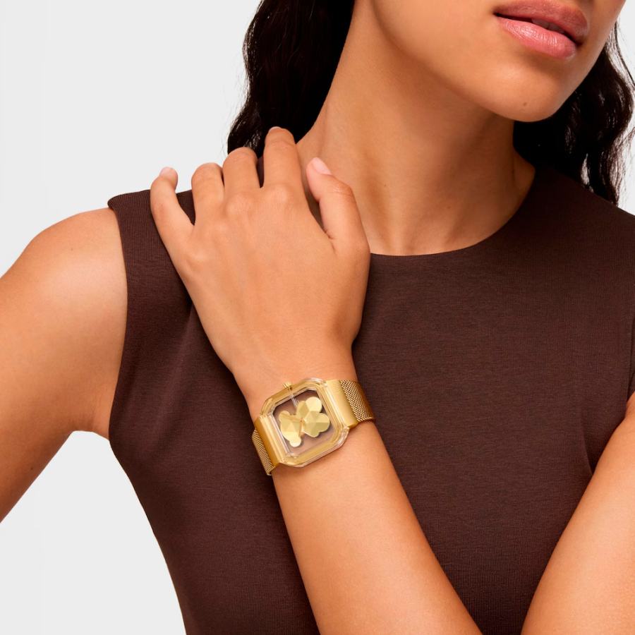 montre-analogique-d-bear-party-avec-bracelet-en-acier-dore