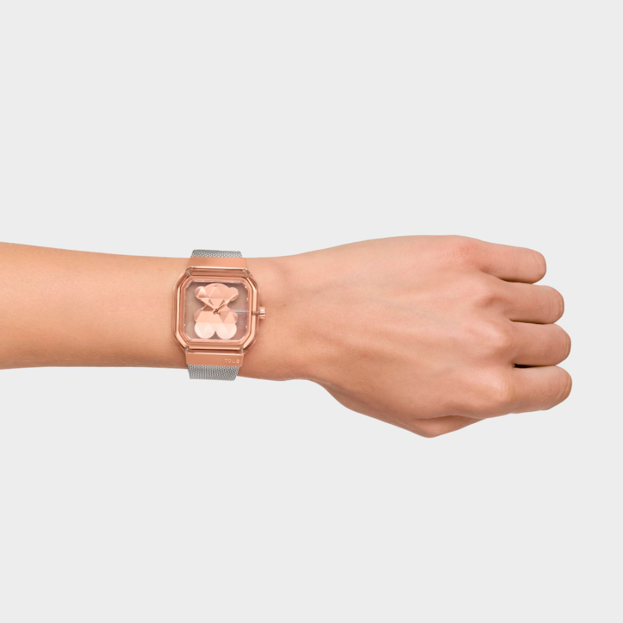 reloj-analogico-con-brazalete-de-acero-y-acero-rosado-d-bear-party