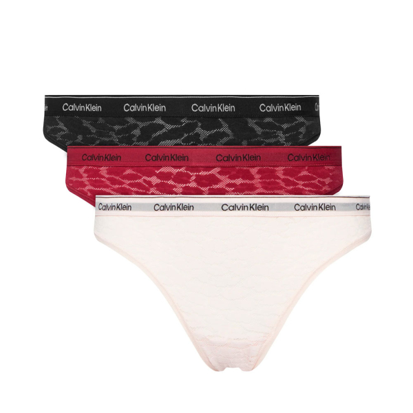 Calvin Klein Underwear Sous-vtements Multicolore - Lot de 3 culottes classiques - Dentelle iconique - M - Ref 36 €