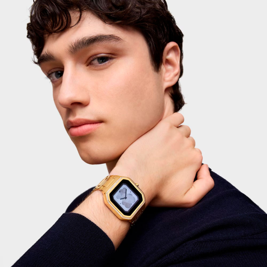 smartwatch-b-connect-con-bracciale-in-acciaio-dorato-e-zirconi-cubici