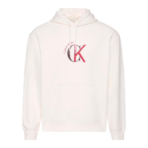 Calvin Klein Vestes en maille et pulls Blanc - SWEAT CAPUCHE TEXTILE TERRY - L - Ref 63 €