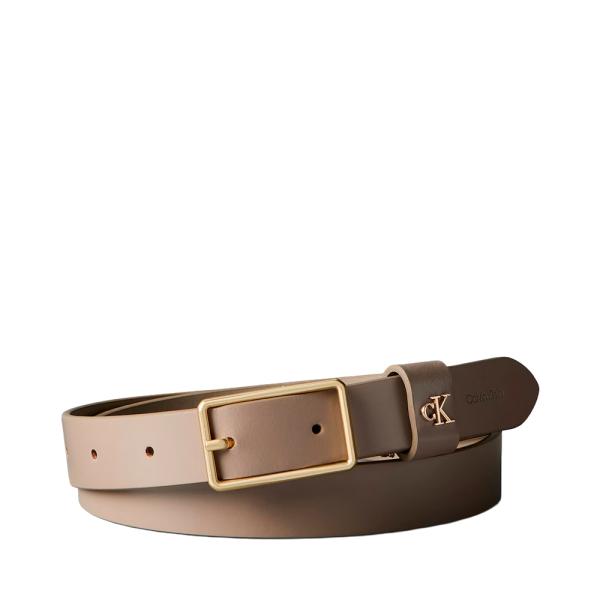 Calvin Klein Ceinture en cuir pleine fleur avec logo - 85 Beige- Ref 35 €