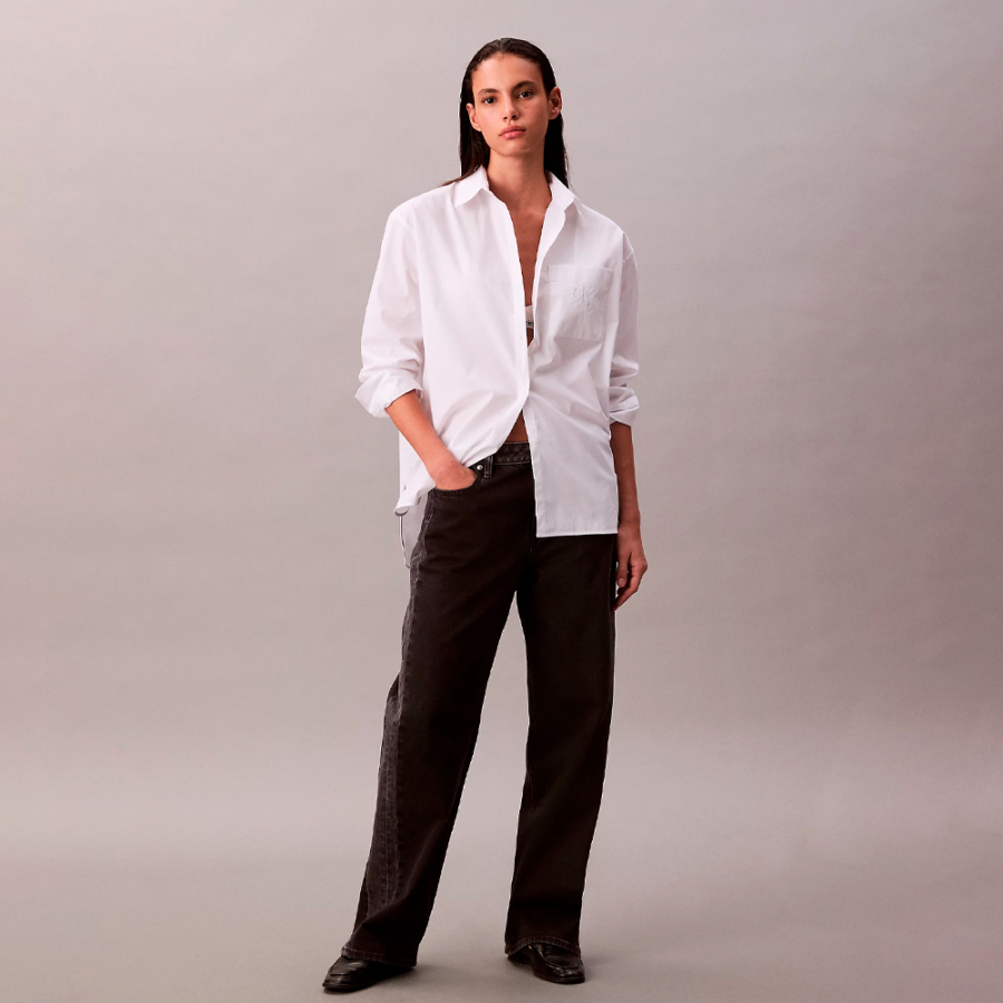 camicia-ampia-in-popeline-con-bottoni camicia-ampia-in-popeline-con-bottoni