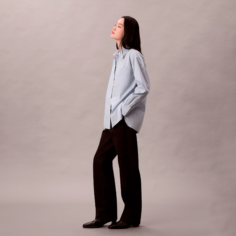 camicia-ampia-in-popeline-con-bottoni