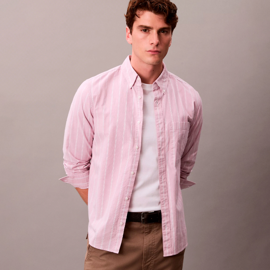 camicia-classica-a-righe-oxford-con-bottoni